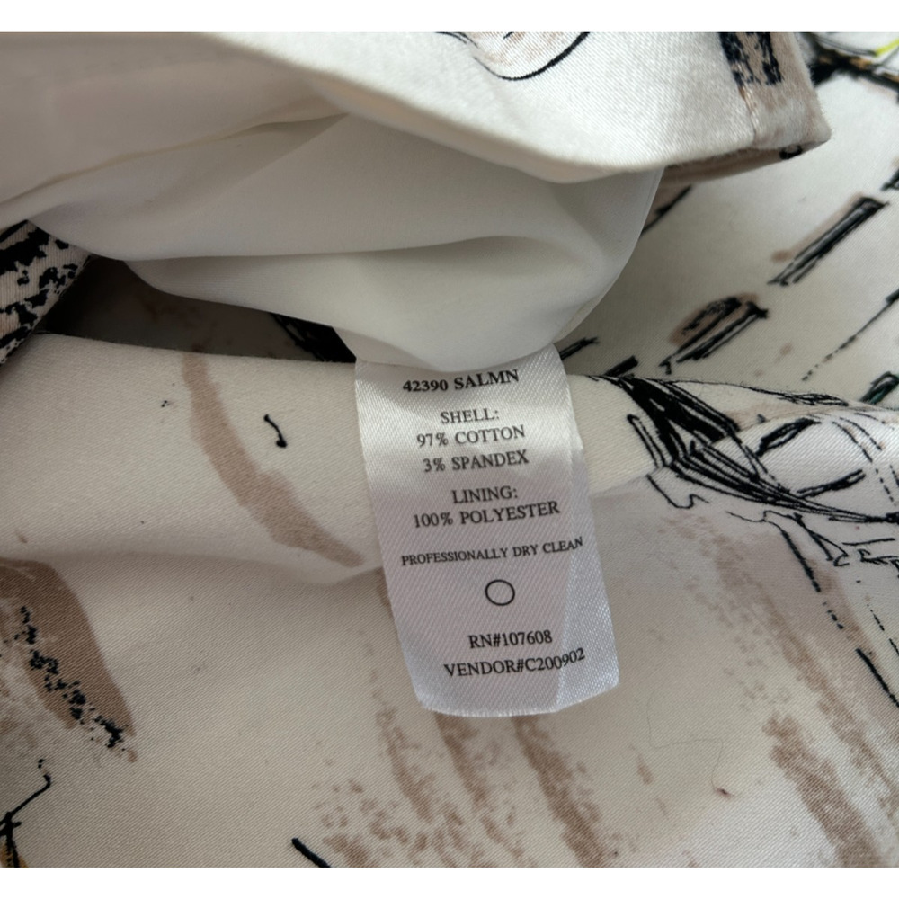 Chadwicks of Boston Women's Shift Dress Sz 10 Ivory Lined Scenic Italy Art Print - Picture 8 of 10